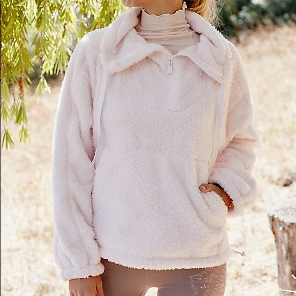 Free People Blush Big Sky Hi Fuzzy Pullover - Picture 1 of 3